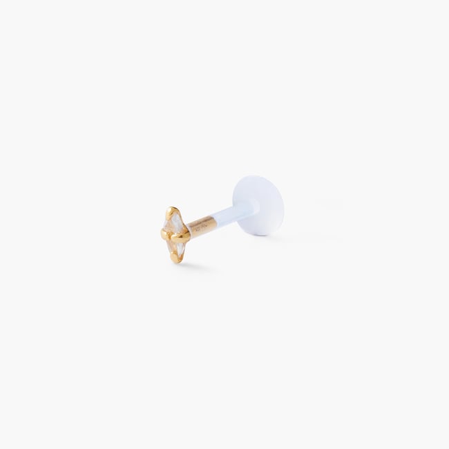 Piercing stud helix/tragus strass de zirconium doré <span itemprop=