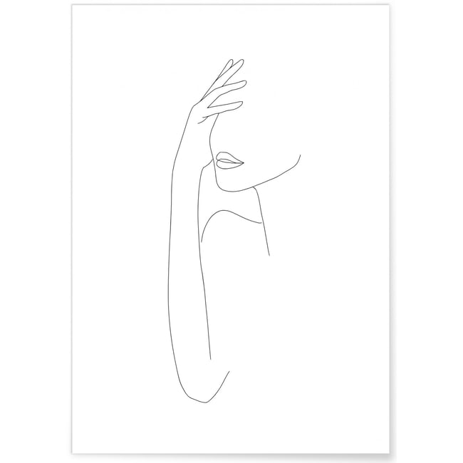 Affiche Line Art Women 2 Couleur blanc <span itemprop=