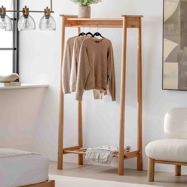 Wisteria Solid Oak Open Wardrobe, oak, ÉDITÉ