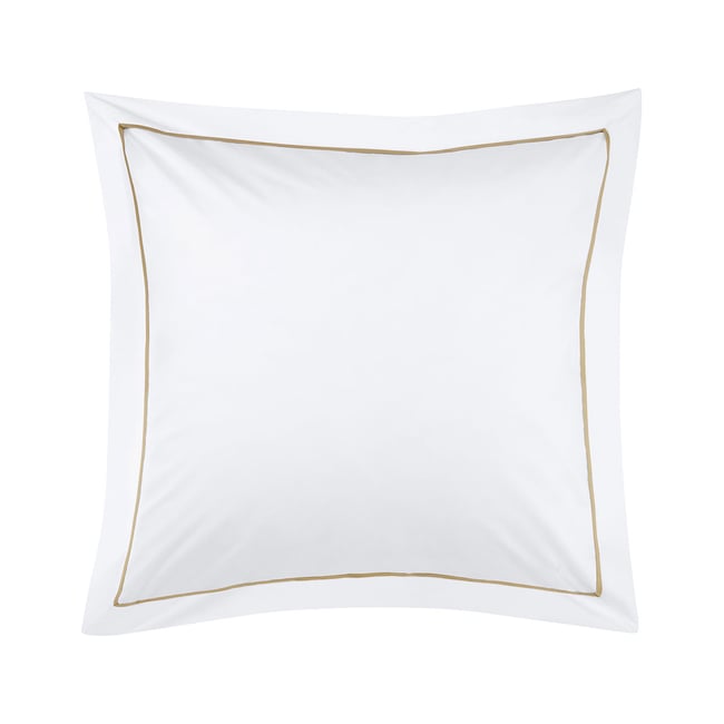 Taie à volant en percale de coton, WESTBANK chamois <span itemprop=