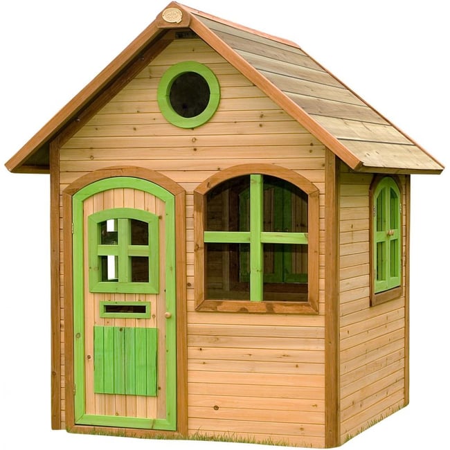 Maison extérieure enfant en bois Julia naturel <span itemprop=