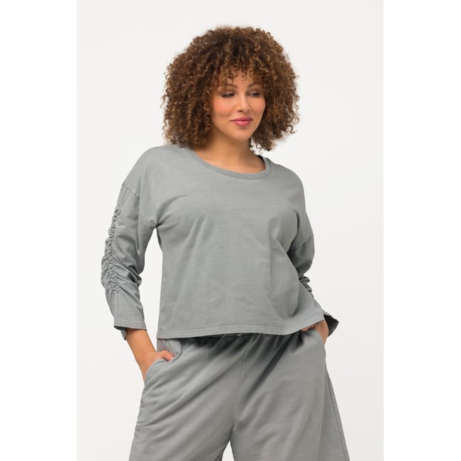 Sweat-shirt court et oversized. Col rond - ULLA POPKEN