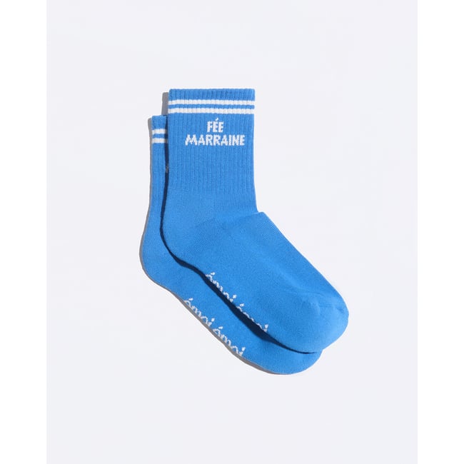 Chaussettes Fée Marraine bleu workshop <span itemprop=
