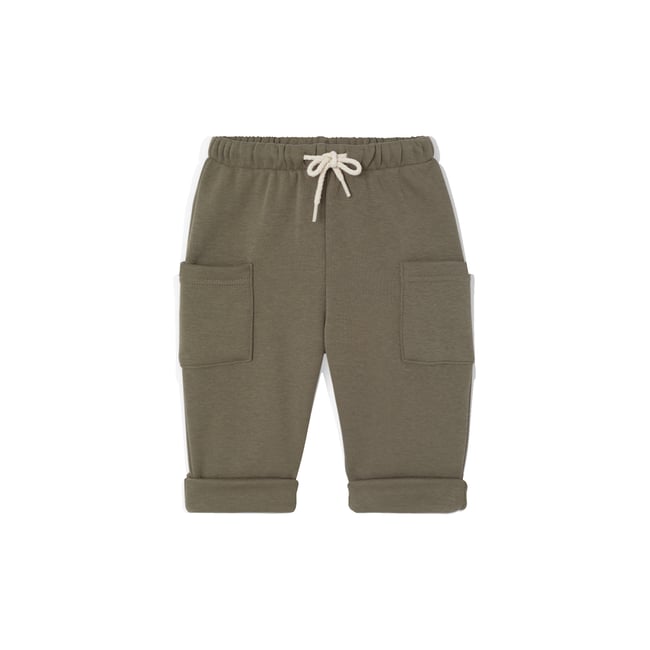 Pantalon doublé polaire olive <span itemprop=