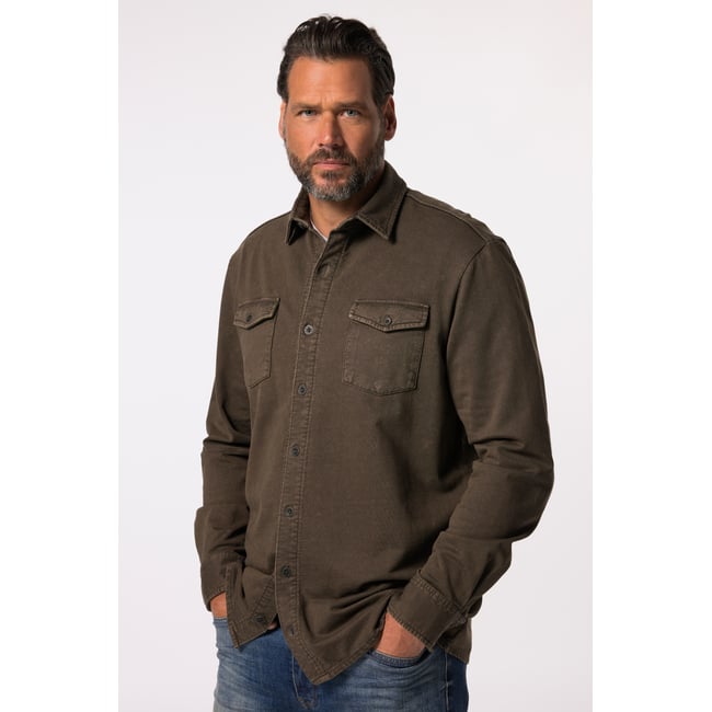 Chemise en molleton noisette <span itemprop=