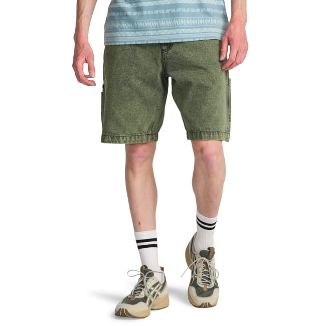 Short en denim BAD DOG WORKWEAR vert moss green <span itemprop=