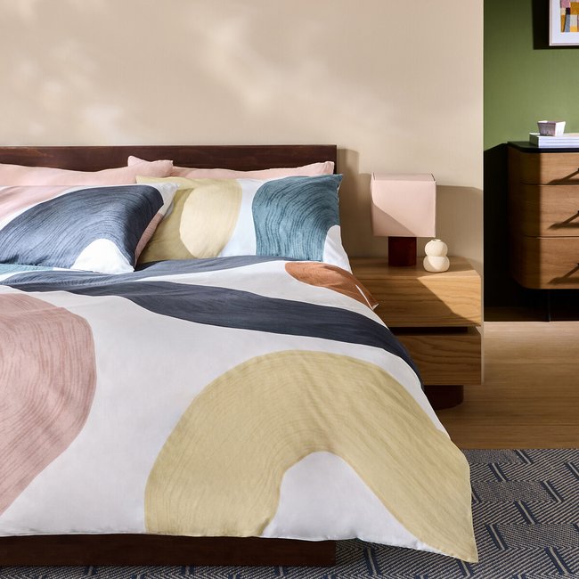 MADE.COM Rala Printed 100% Cotton Duvet Cover and Pillowcase Set, multi-coloured, MADE