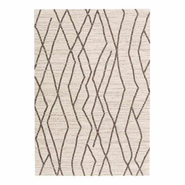 Tapis doux et design STRIA Couleur beige sable <span itemprop=