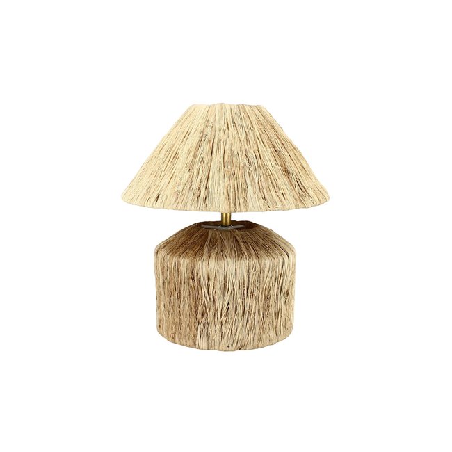 Lampe à poser en fibres naturelles Couleur naturel <span itemprop=