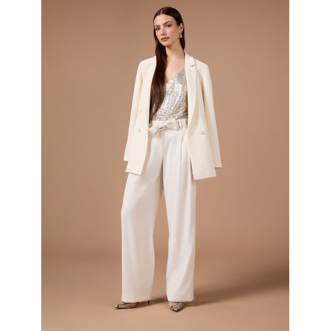 Pantalon palazzo réalisé en tissu fluide mélange viscose - OLTRE
