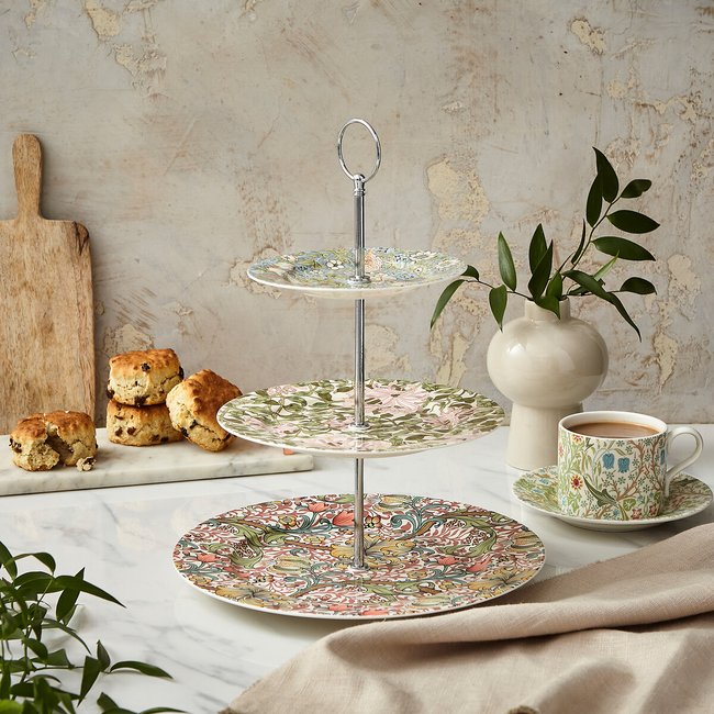 3-Tier Morris & Co. Cake Stand, multi-coloured, MORRIS & CO.