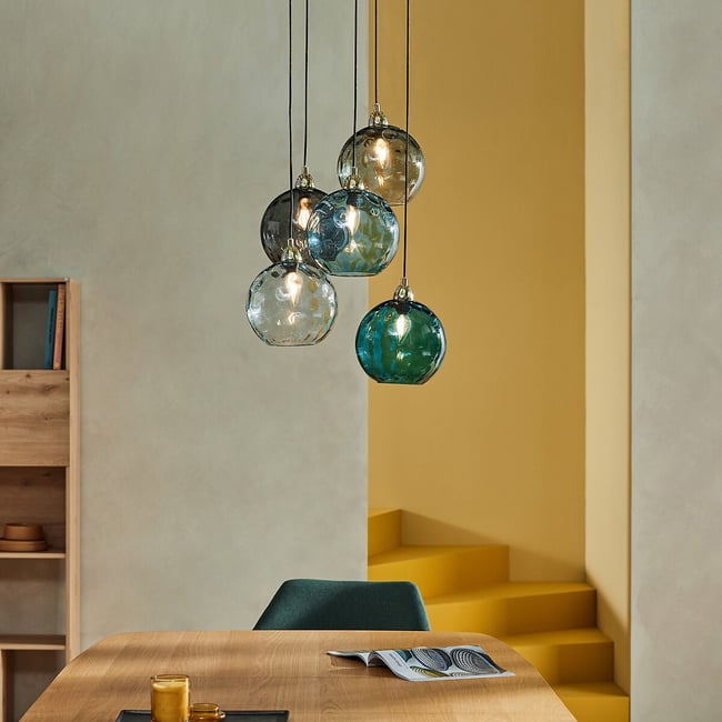 MADE.COM Ilaria 5-Light Swirl Glass Pendant Light - MADE