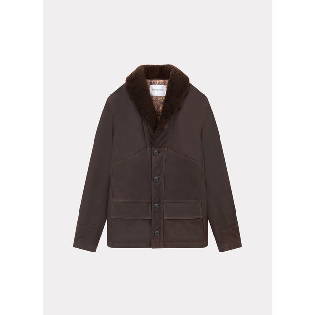 Manteau en cuir CAMERAMAN CUIR marron <span itemprop=