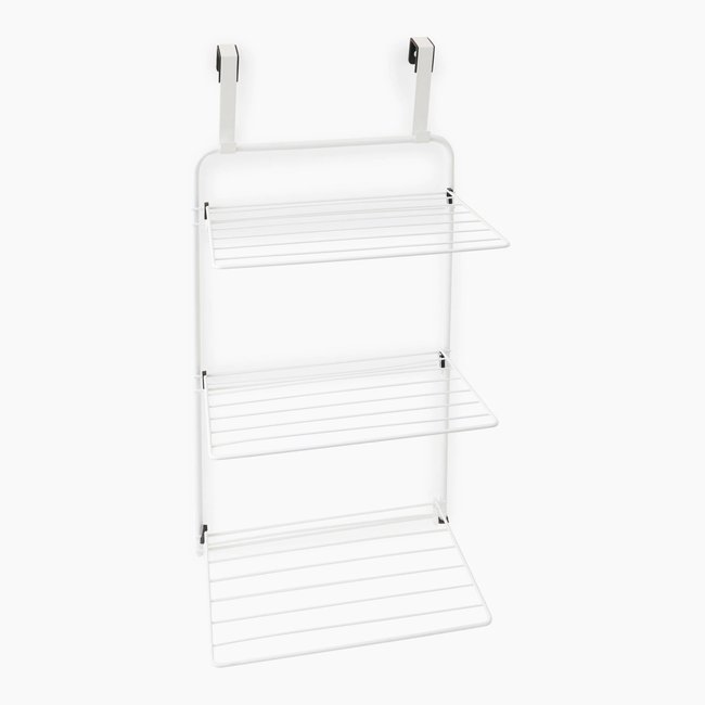 Etendoir douche, 56x26x88cm, en métal blanc <span itemprop=
