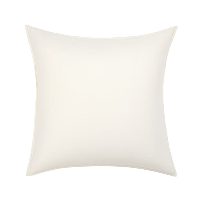 Taie d'oreiller en satin de coton lavé jaune, PALERME - DESFORGES