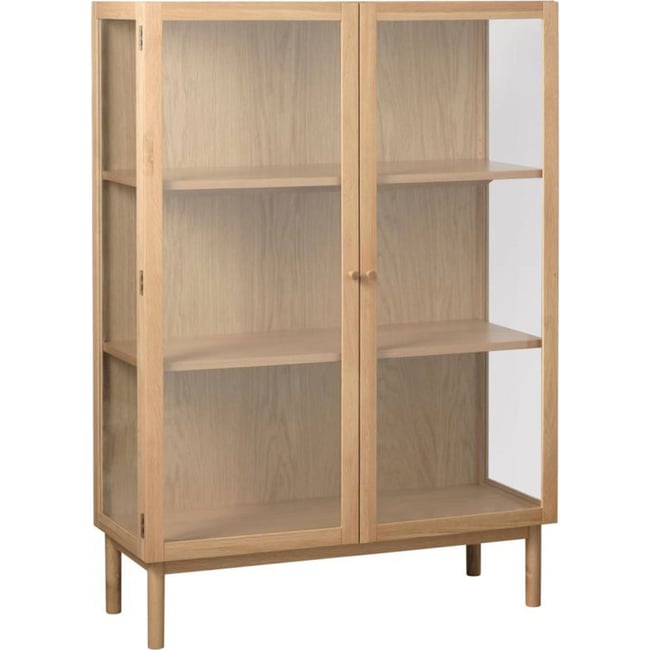 Vitrine 2 portes vitrées en chêne NULLET Couleur chêne naturel <span itemprop=