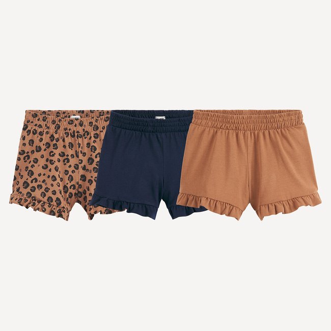 Confezione da 3 shorts in jersey fantasia leopardata LA REDOUTE COLLECTIONS