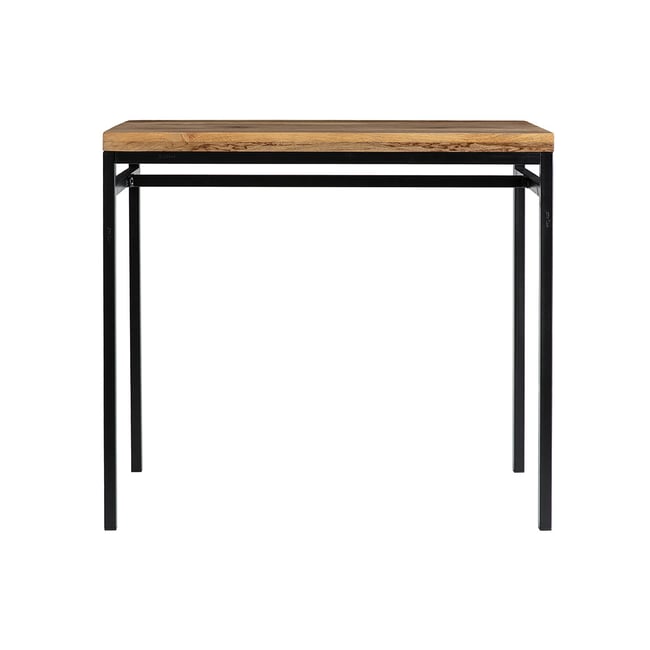 Table haute industrielle en bois manguier massif et métal noir L115 cm YPSTER Couleur bois clair / noir <span itemprop=