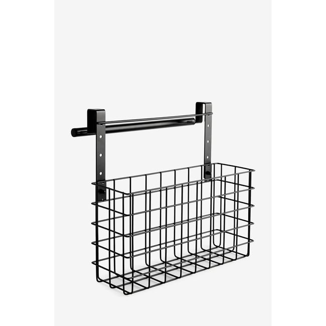 Panier rangement dessus de porte fil fer Couleur noir <span itemprop=