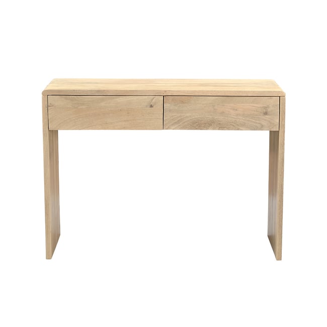 Console avec rangements en bois clair manguier massif L105 cm LATIKA - MILIBOO