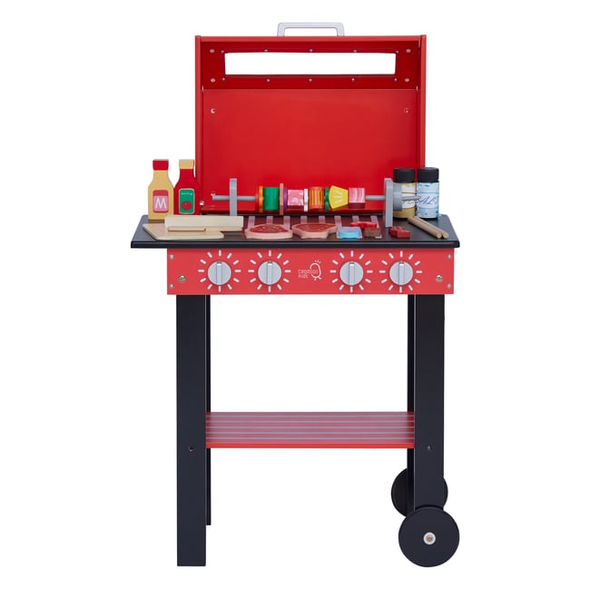 Barbecue enfant interactif avec 25 accessoires de jeu inclus, Rouge, LITTLE HELPER - TEAMSON KIDS