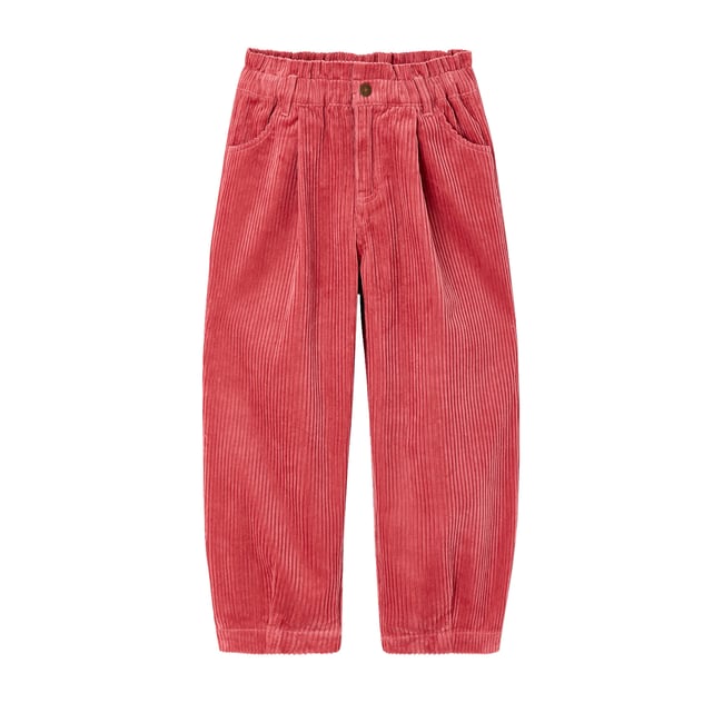 Pantalon velours balloon vieux rose <span itemprop=