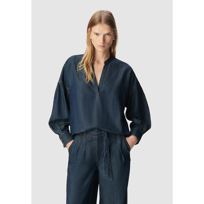 Oversize V-Neck Blouse with Long Sleeves, 90002932, IKKS