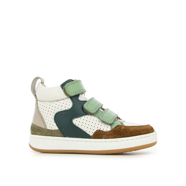 Zapatillas de piel Teams Jog Scratch blanco/verde <span itemprop=