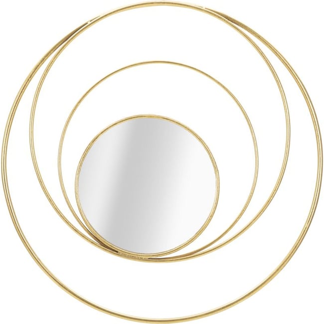 Miroir mural rond cadre en fer design vortex GLAM Couleur doré <span itemprop=