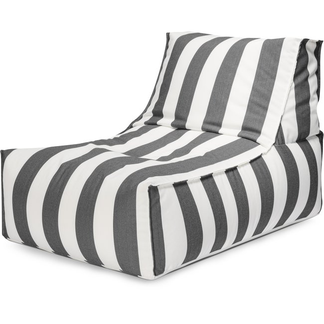 Pouf extérieur avec dossier rayures SANTORIN ROCK - MAGMA HEIMTEX