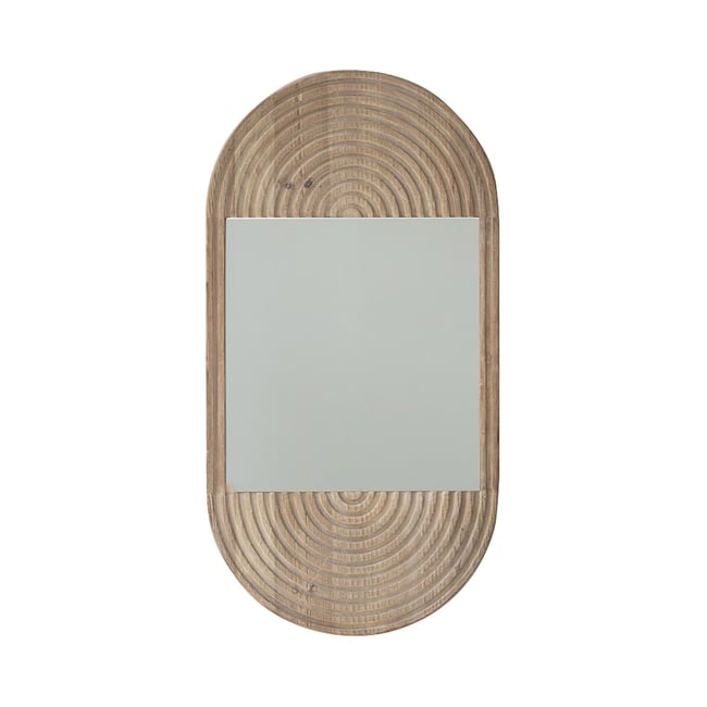 Miroir en pin recyclé Couleur beige <span itemprop=