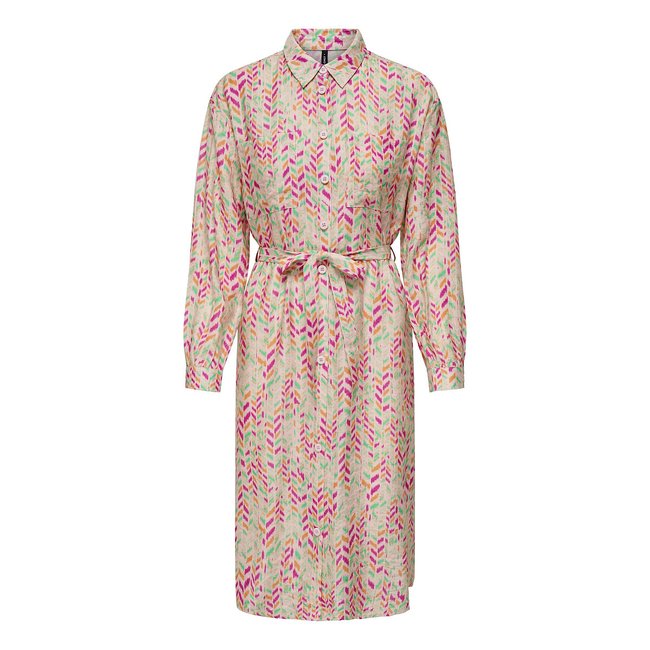 Robe chemise imprimée imprimé rose <span itemprop=
