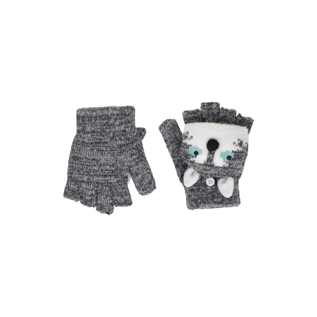 Gants motif/style loup gris <span itemprop=
