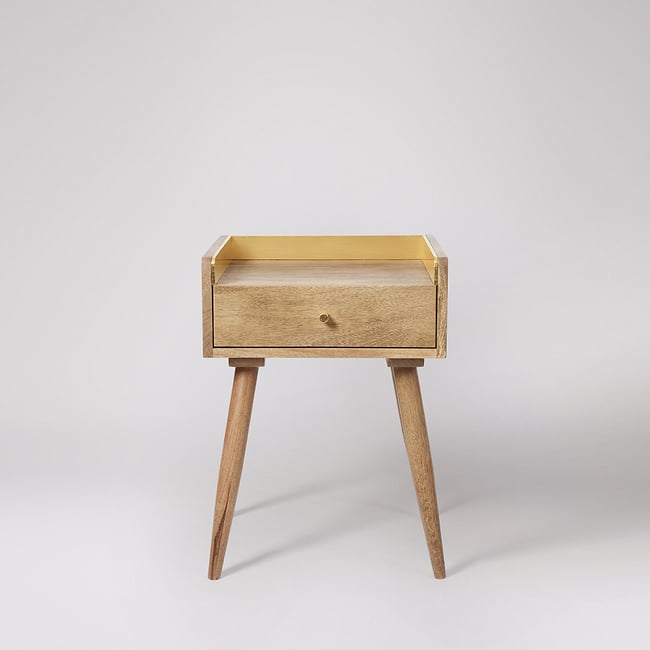 Fresco Mango Wood 1 Drawer Side Table, light wood, SWOON