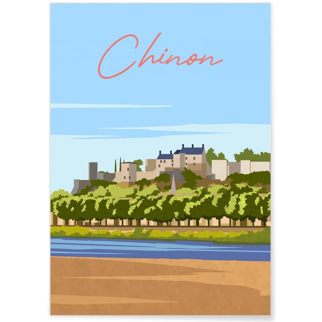 Affiche ville Chinon Couleur blanc <span itemprop=
