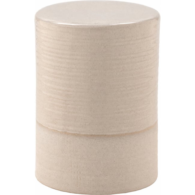 Tabouret cylindrique en céramique Couleur beige <span itemprop=