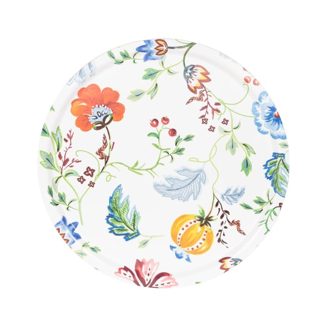 Plateau rond Camelia 46 cm Couleur multicolore <span itemprop=