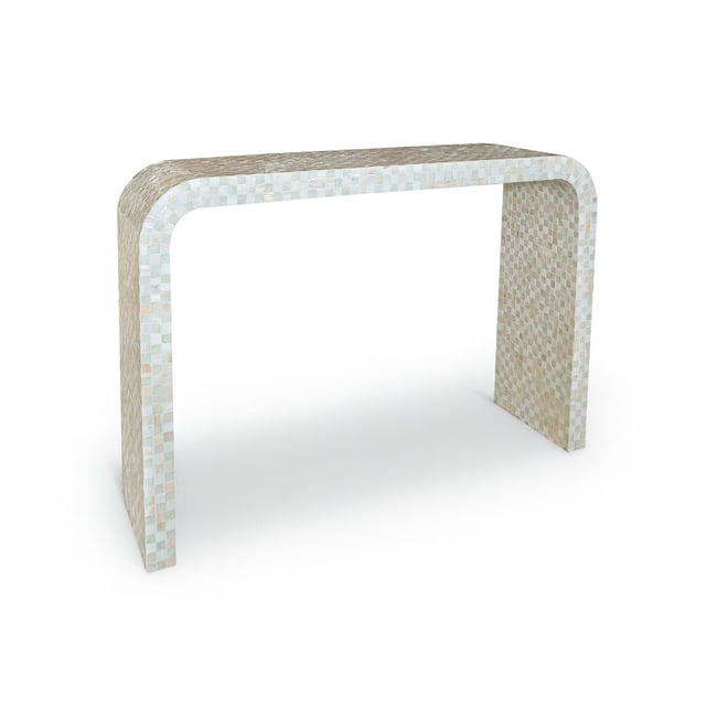 Console en coquille de Capiz, ZINA Couleur vert <span itemprop=