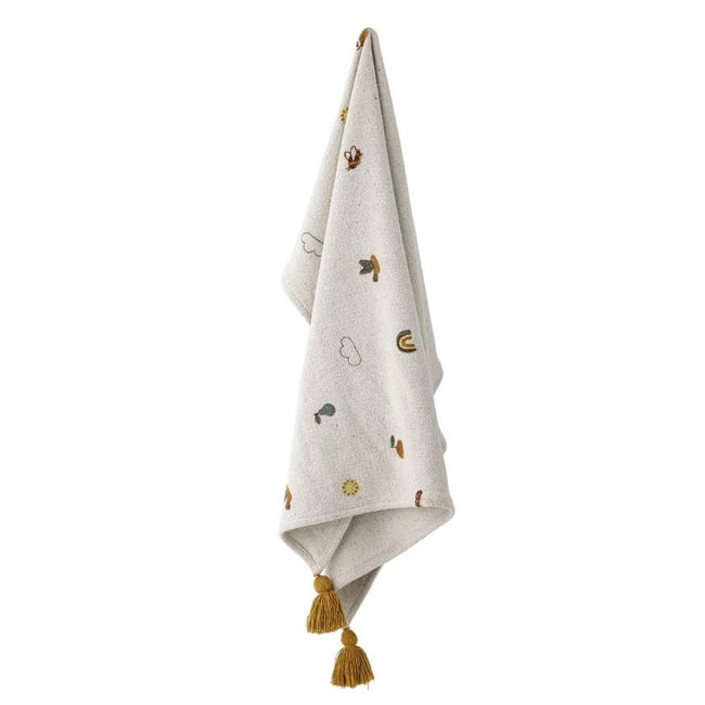 Plaid bébé coton recyclé   AGNES blanc <span itemprop=