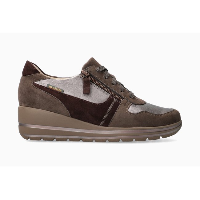 Baskets en cuir ABBY marron <span itemprop=
