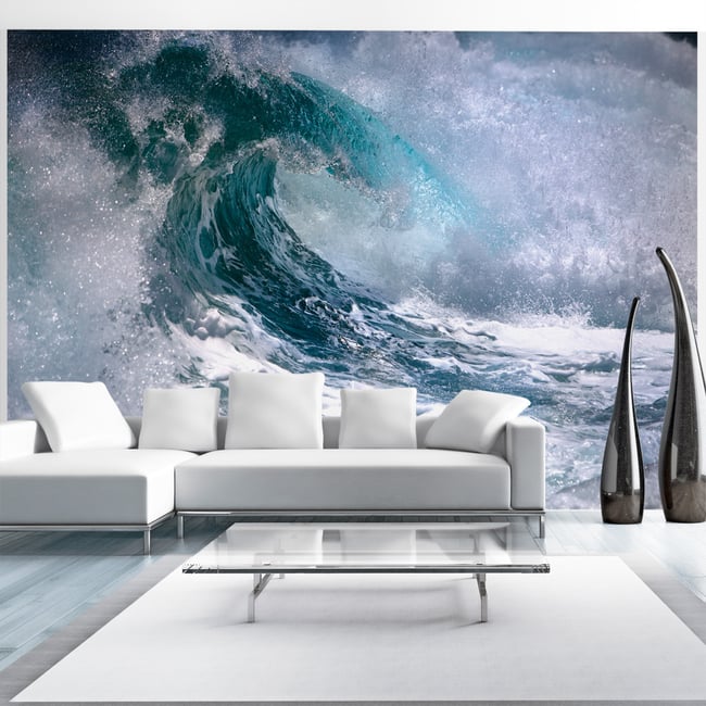 Papier peint intissé panoramique Paysage En vogue Couleur bleu <span itemprop=