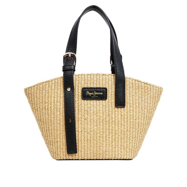Sac Bandoulière En Raphia noir <span itemprop=