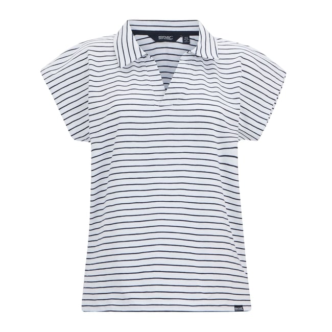 T-shirt LORANA blanc / bleu marine <span itemprop=