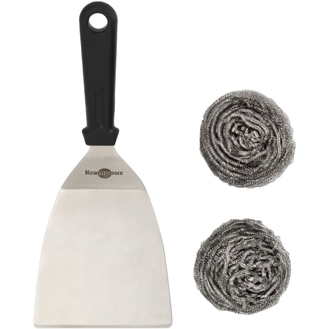 Ustensile plancha spatule/2 boules inox AKN1 multicolore <span itemprop=