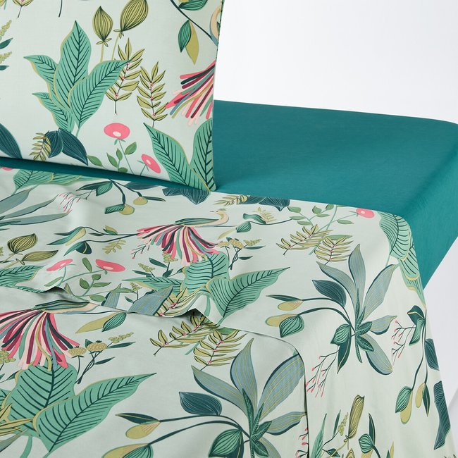 Somerset Floral 100% Cotton Percale 200 Thread Count Flat Sheet printed LA REDOUTE INTERIEURS