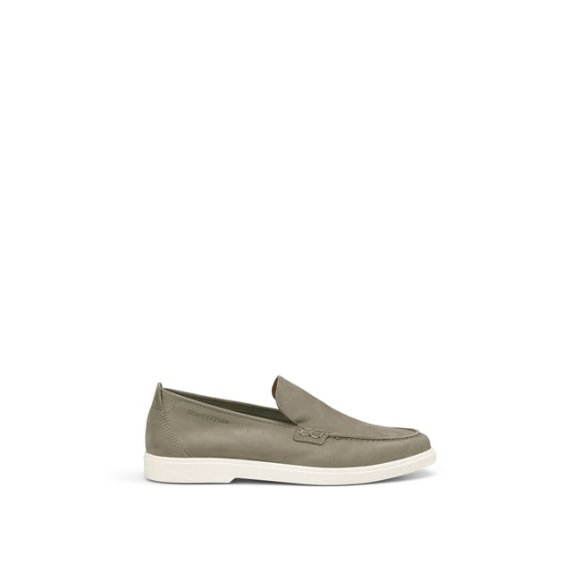 Slip-on-loafer en cuir nubuck souple marron clair <span itemprop=