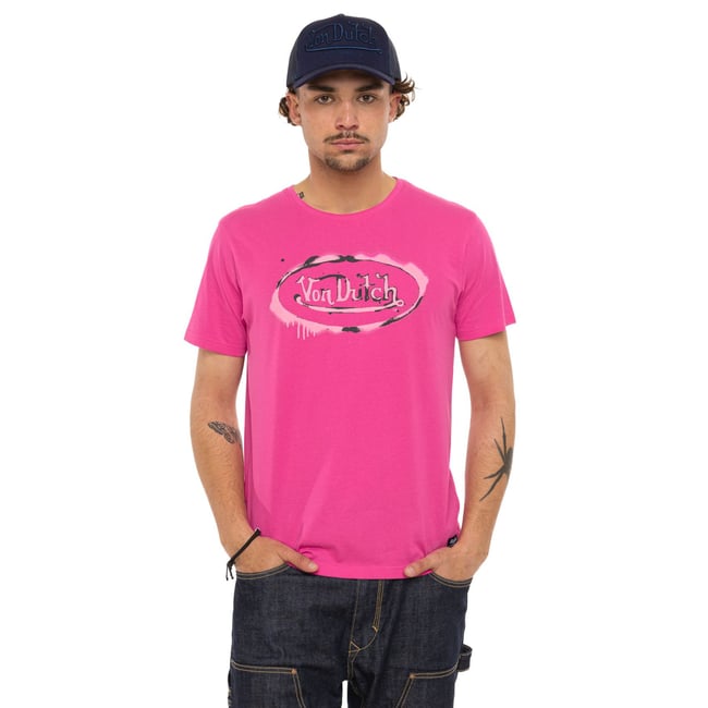 Tee Shirt coton GRAPH rose/noir <span itemprop=