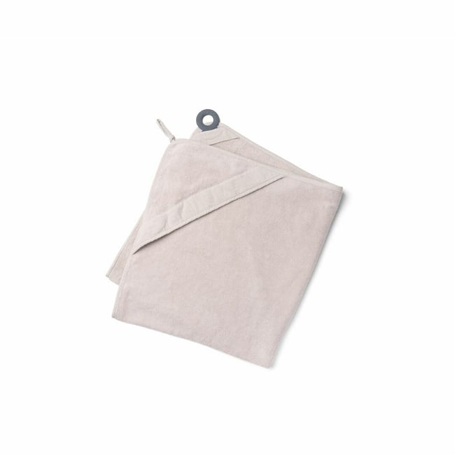 Cape de bain XL avec anneau de dentition Dry'n Play Almond beige <span itemprop=