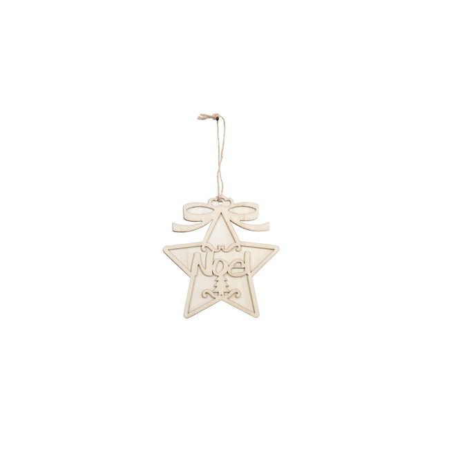 1 Sujet en bois a decorer Etoile de Noel Couleur bois <span itemprop=
