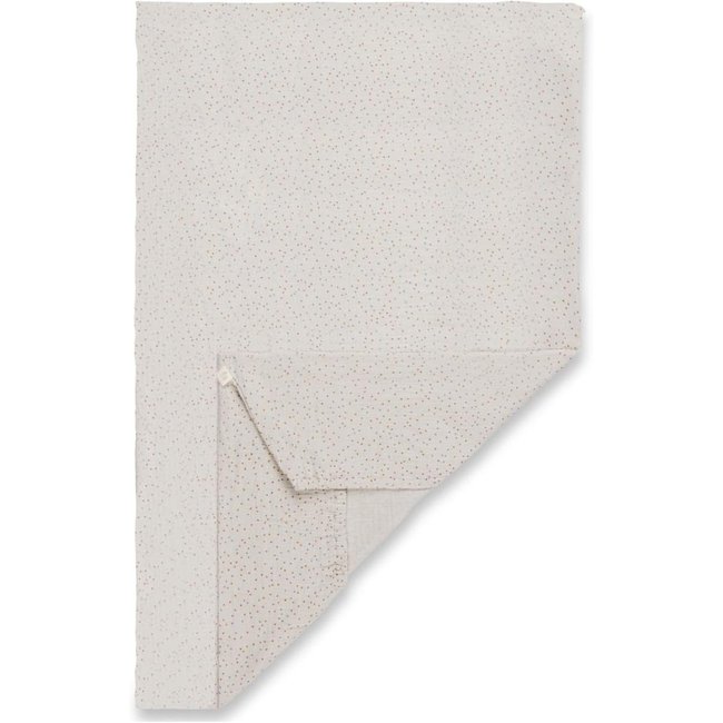 Housse de Matelas Lit de Voyage Beige à Pois gris <span itemprop=
